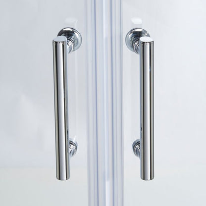 Halvrund brusekabine Onega 90 x 90 x 190 cm krom/transparent