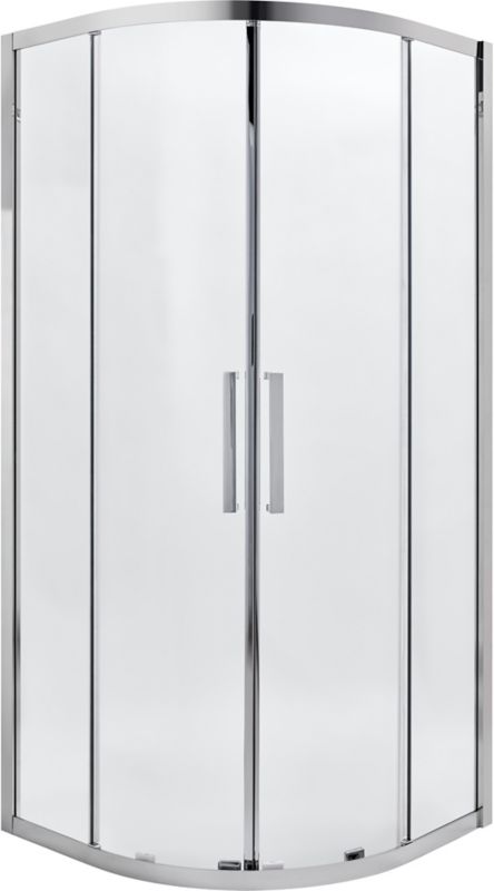 Halvrund brusekabine Zilia 90 x 90 x 200 cm inox/transparent