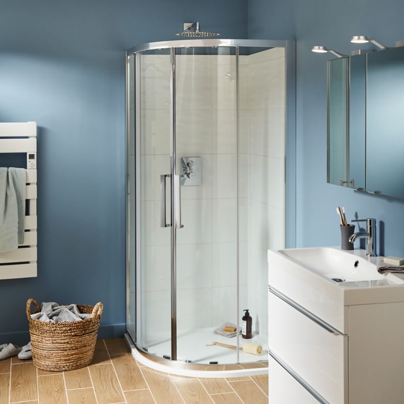Halvrund Brusekabine 90 x 90 x 200 cm Transparent Glas