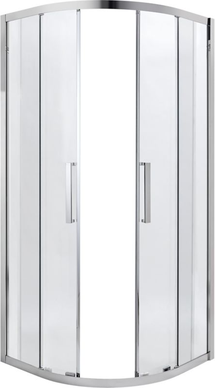 Halvrund brusekabine Zilia 90 x 90 x 200 cm inox/transparent