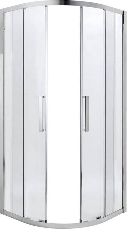 Halvrund brusekabine Zilia 90 x 90 x 200 cm inox/transparent