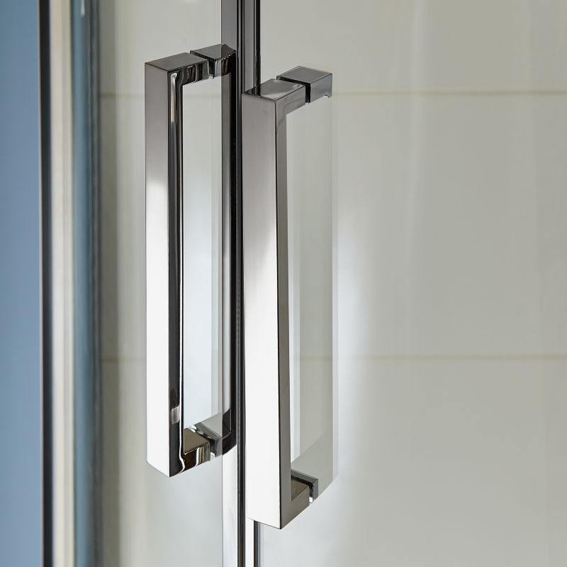 Halvrund brusekabine Zilia 90 x 90 x 200 cm inox/transparent