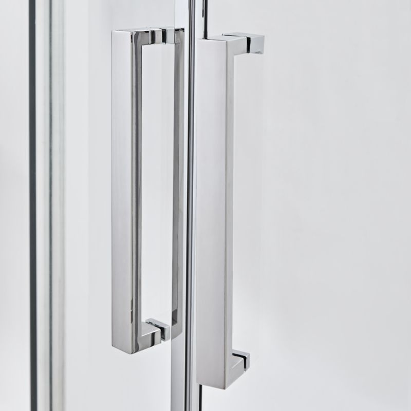 Halvrund brusekabine Zilia 90 x 90 x 200 cm inox/transparent