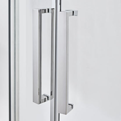 Halvrund brusekabine Zilia 90 x 90 x 200 cm inox/transparent