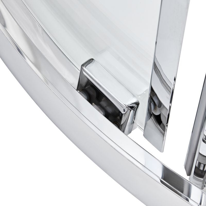Halvrund brusekabine Zilia 90 x 90 x 200 cm inox/transparent