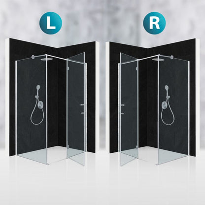 Rektangulært Brusekabine 120x90 cm Sølv Hærdet Glas 6 mm