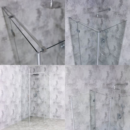 Rektangulært Brusekabine 120x90 cm Sølv Hærdet Glas 6 mm