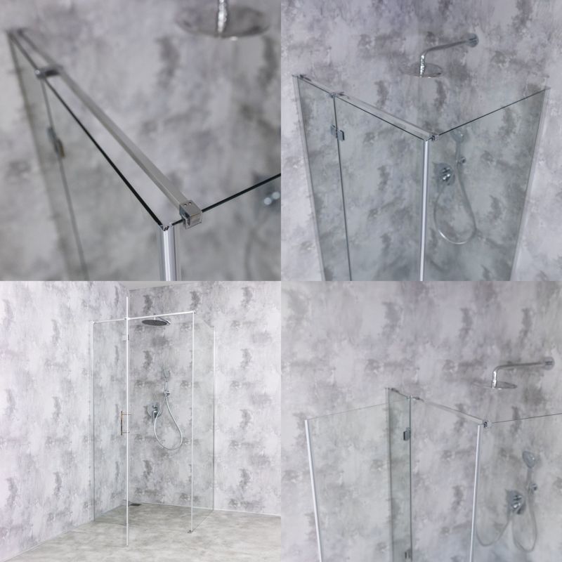 Rektangulært Brusekabine 120x90 cm Sølv Hærdet Glas 6 mm