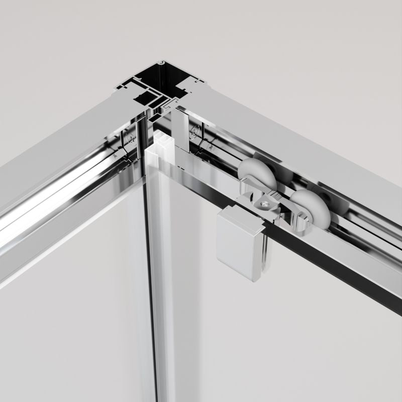 Rektangulært brusekabine Durasan Flexi, justerbar 73-90 x 105-140 cm, krom