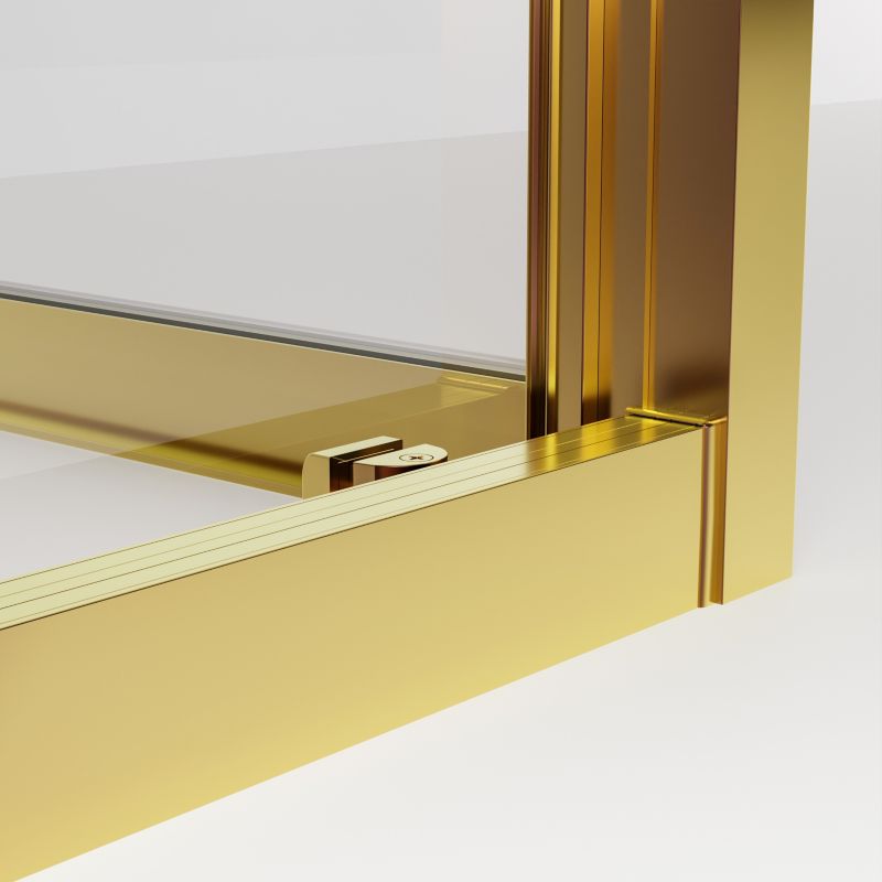 Rektangulært Brusekabine Justerbar 73-90 x 105-140 cm Guld Hærdet Glas