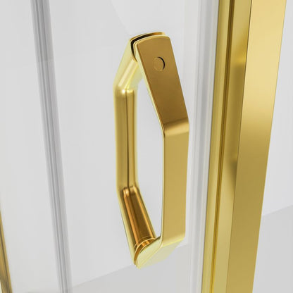 Rektangulært Brusekabine Justerbar 73-90 x 105-140 cm Guld Hærdet Glas