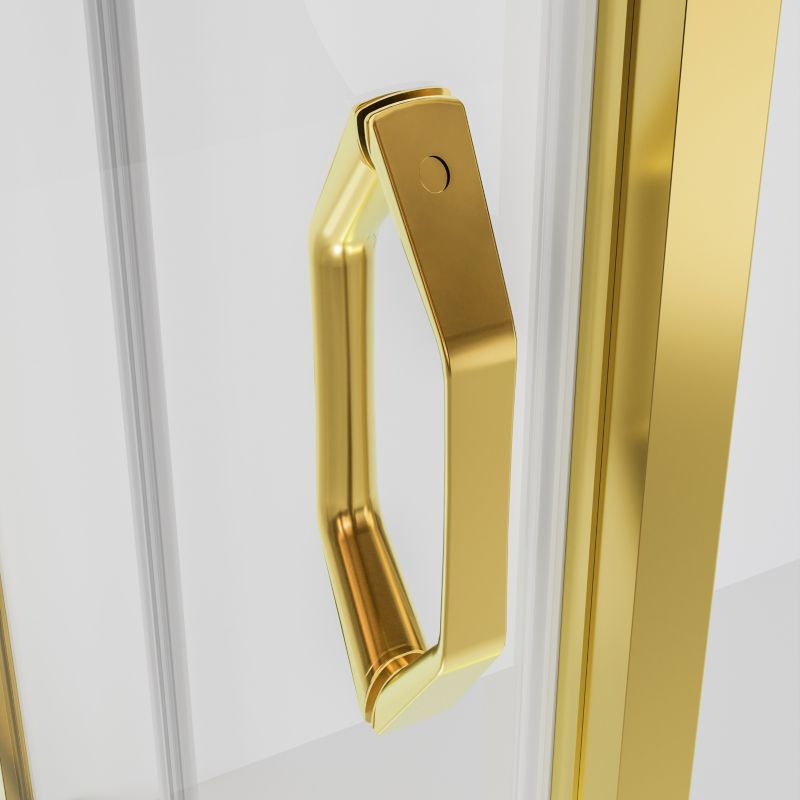 Rektangulært Brusekabine Justerbar 73-90 x 105-140 cm Guld Hærdet Glas