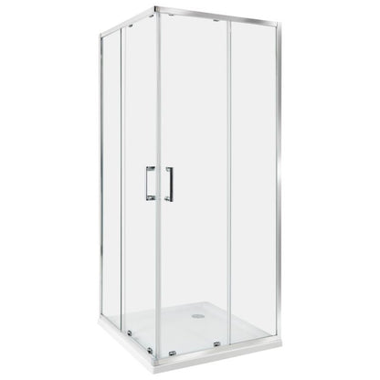 Kvadratisk Brusekabine 80 x 80 x 185 cm Gennemsigtigt Glas Sølvramme