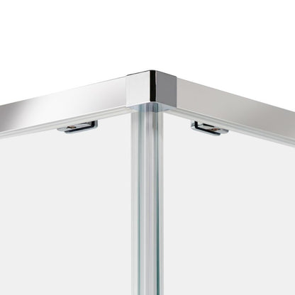 Kvadratisk Brusekabine 80 x 80 x 185 cm Gennemsigtigt Glas Sølvramme