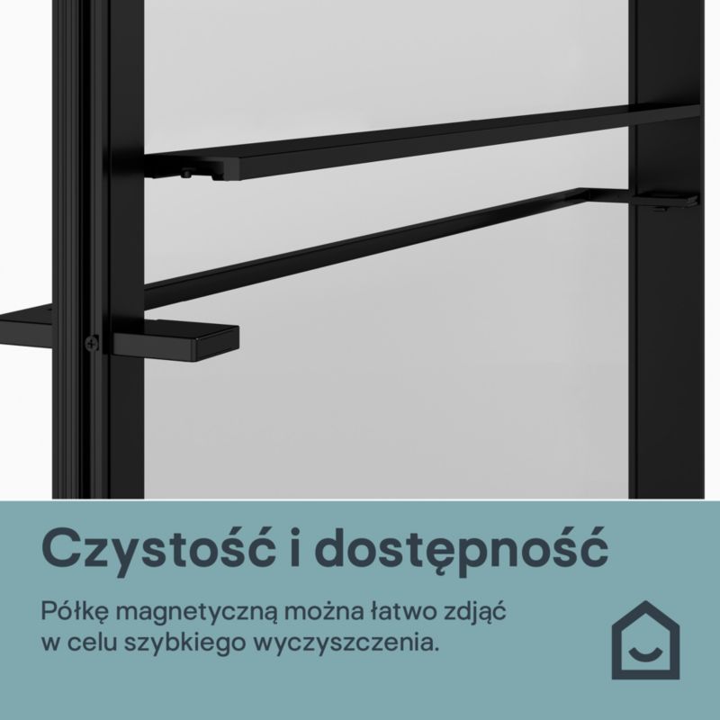 Walk-in Brusevæg Evanna 120 cm Grafit/Transparent | 5063022658555