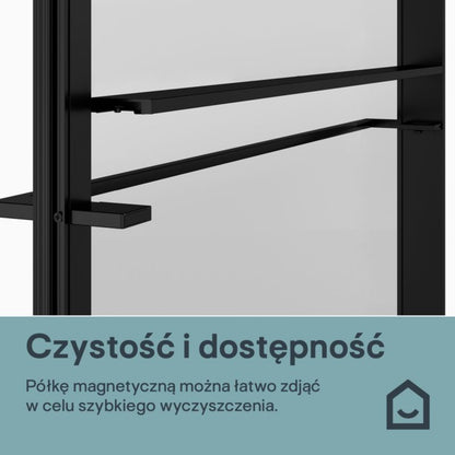 Walk-in Brusevæg Evanna 120 cm Grafit/Transparent | 5063022658555