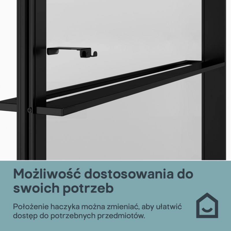 Walk-in Brusevæg Evanna 120 cm Grafit/Transparent | 5063022658555