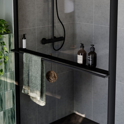 Walk-in Brusevæg Evanna 120 cm Grafit/Transparent | 5063022658555