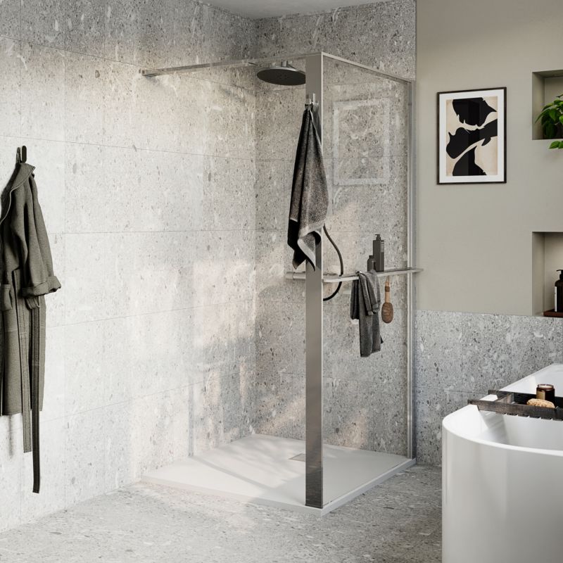 Walk-in Brusevæg Evanna 100 cm Krom/Transparent