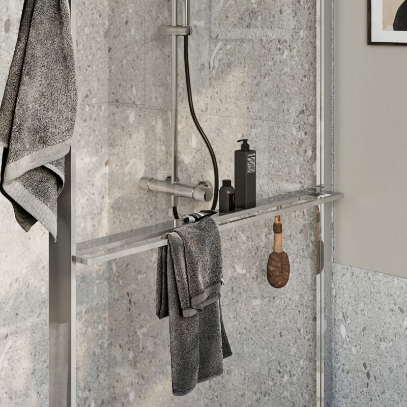 Walk-in Brusevæg Evanna 100 cm Krom/Transparent