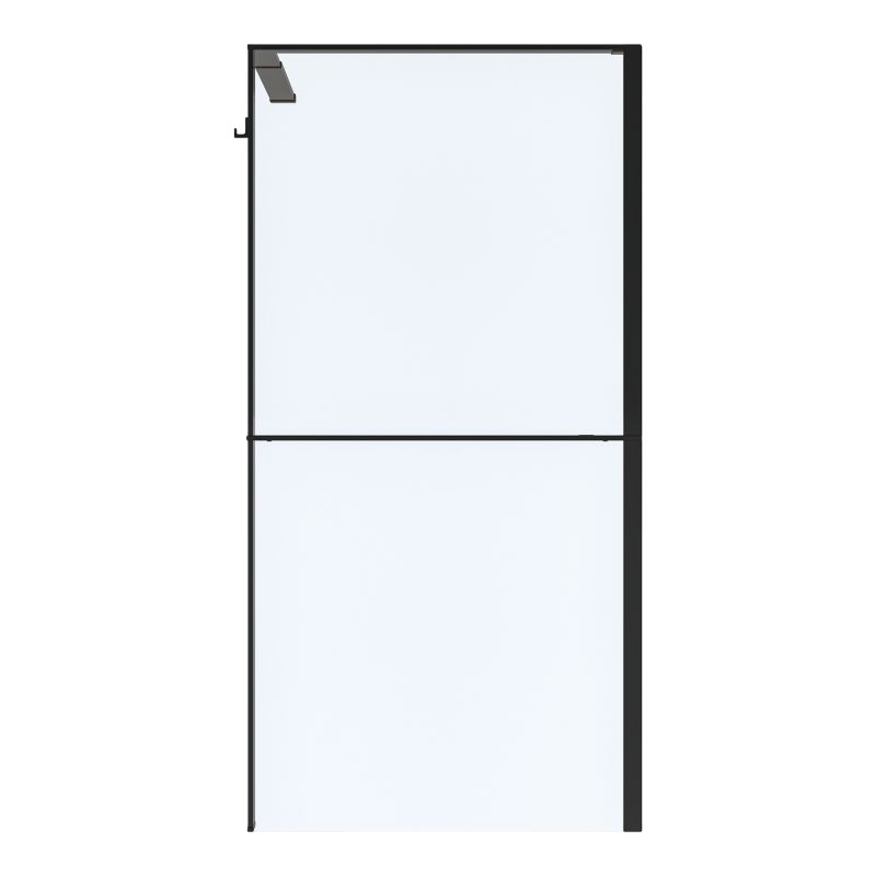 Walk-in brusevæg 100 cm sort/transparent med hylde