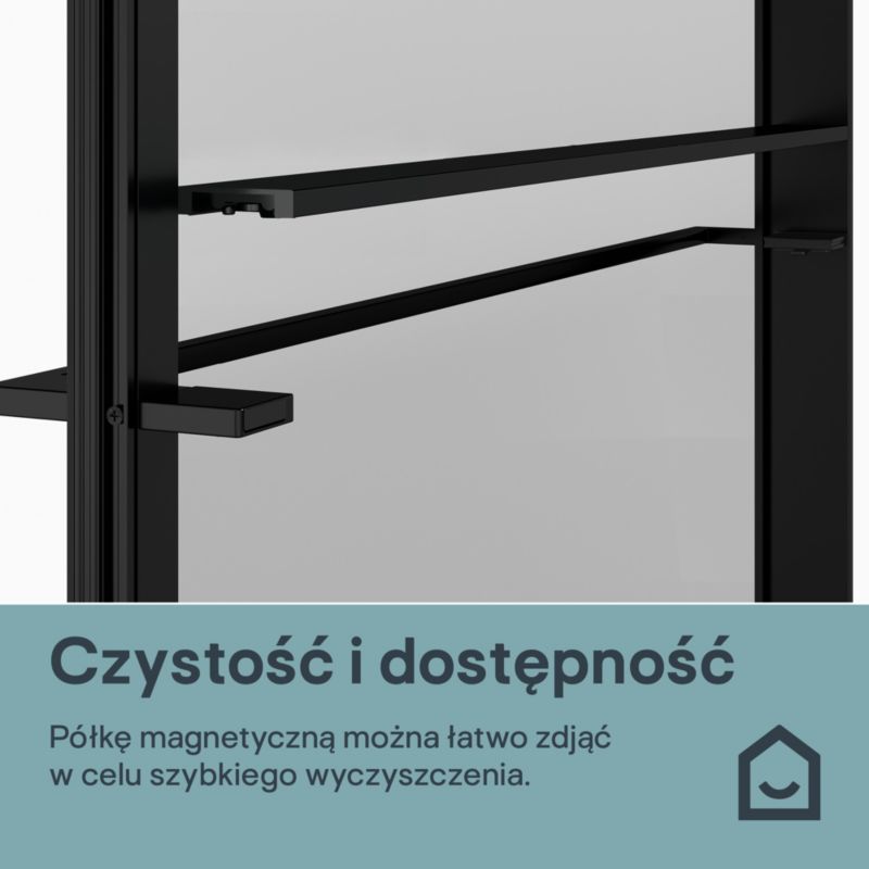 Walk-in Brusevæg 120 cm Sort/Transparent
