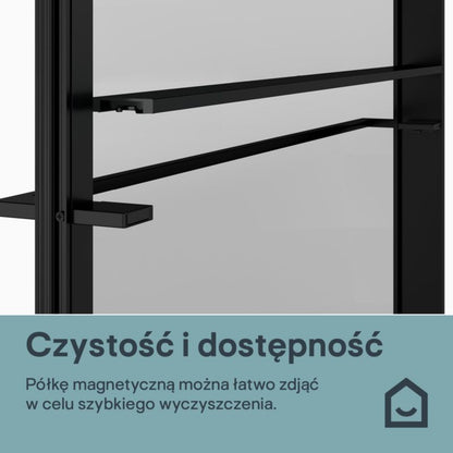 Walk-in Brusevæg 120 cm Sort/Transparent