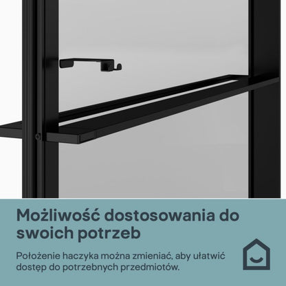 Walk-in Brusevæg 120 cm Sort/Transparent