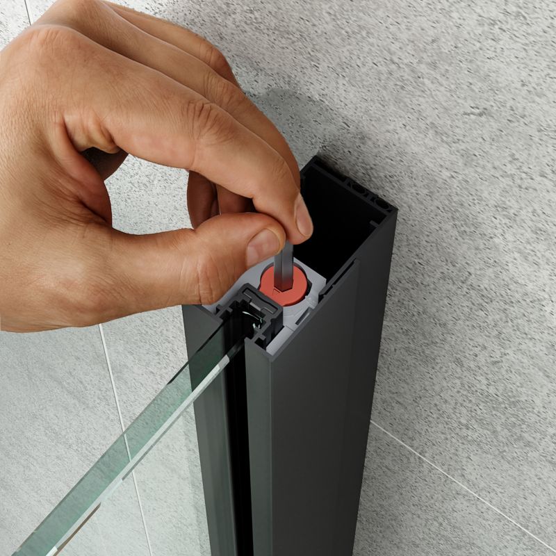 Walk-in Brusevæg 120 cm Sort/Transparent