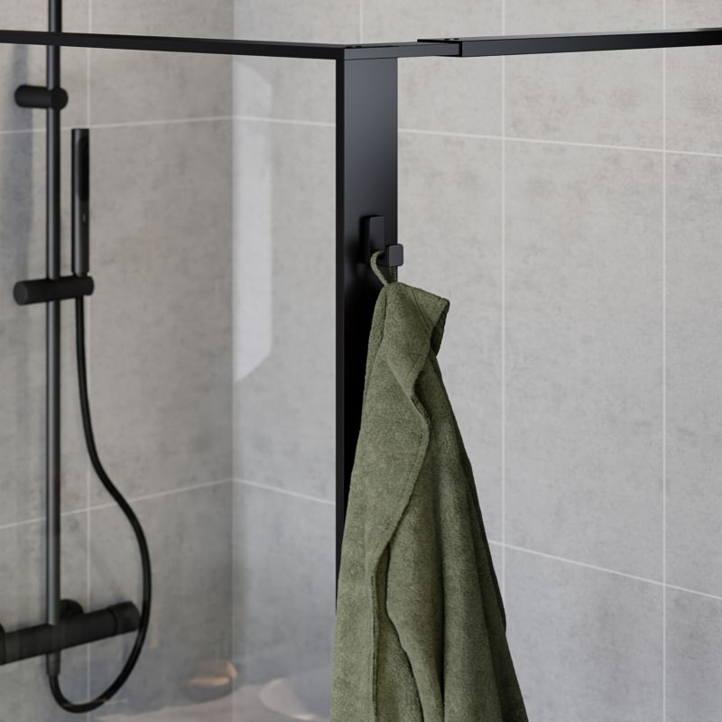 Walk-in Brusevæg 120 cm Sort/Transparent