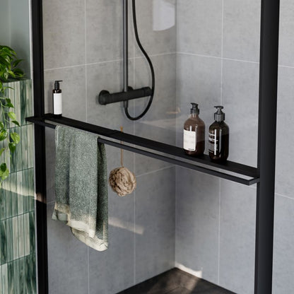Walk-in Brusevæg 120 cm Sort/Transparent