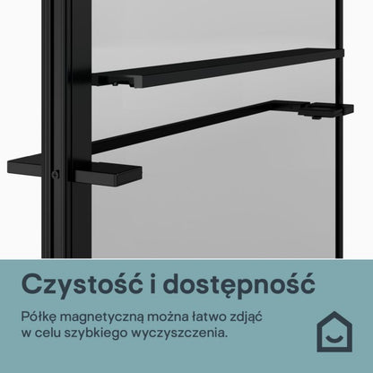 Walk-in Brusevæg Evanna 120 cm Sort