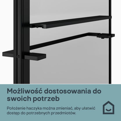 Walk-in Brusevæg Evanna 120 cm Sort