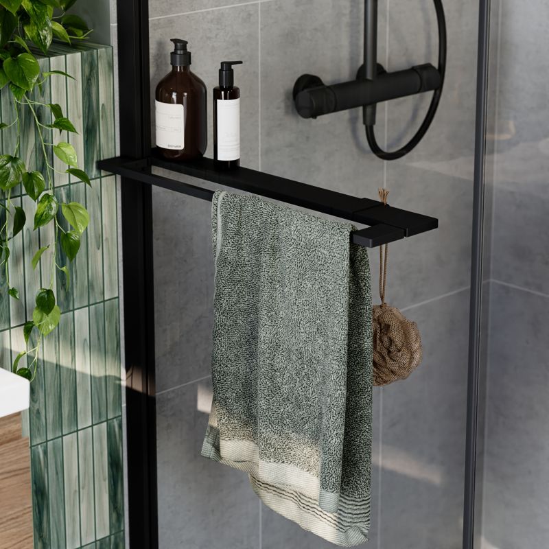 Walk-in Brusevæg Evanna 120 cm Sort
