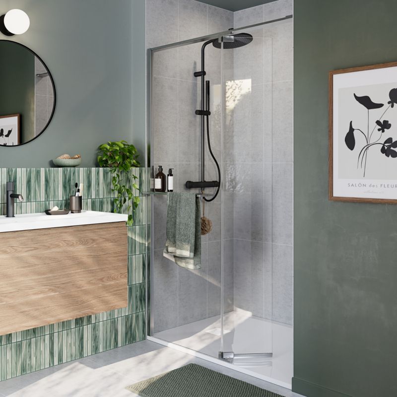 Walk-in Brusevæg Evanna 120 cm Krom/Transparent