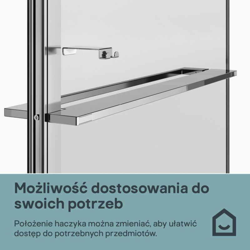 Walk-in Brusevæg Evanna 120 cm Krom/Transparent