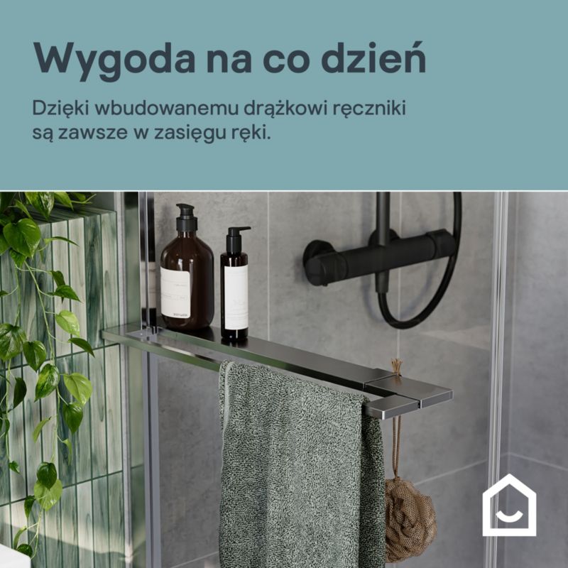 Walk-in Brusevæg Evanna 120 cm Krom/Transparent