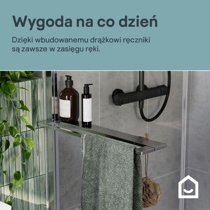 Walk-in Brusevæg Evanna 120 cm Krom/Transparent