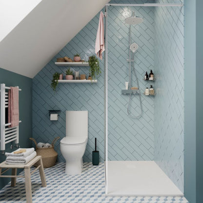 Walk-in Brusekabine 120 cm Krom/Transparent Hærdet Glas