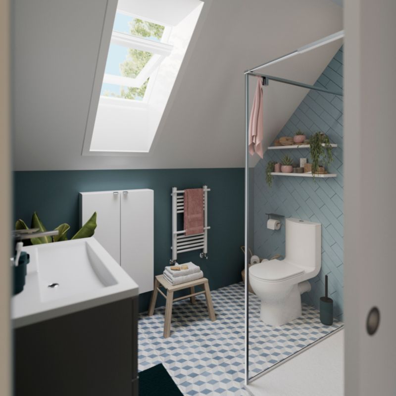 Walk-in Brusekabine 120 cm Krom/Transparent Hærdet Glas