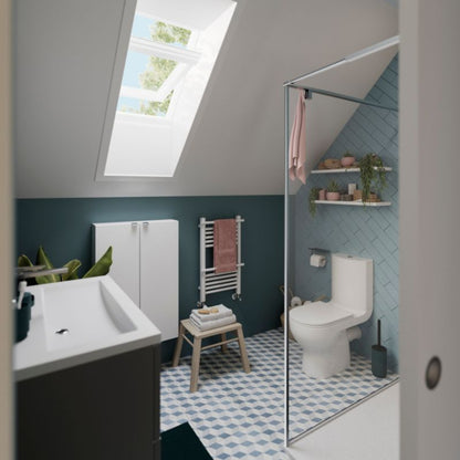 Walk-in Brusekabine 120 cm Krom/Transparent Hærdet Glas