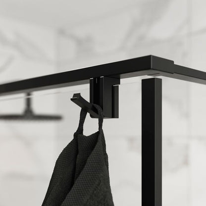 Walk-in Brusekabine 90 cm Sort Gennemsigtigt Glas