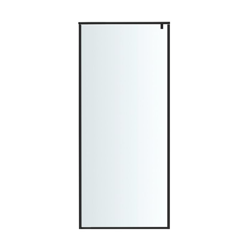 Walk-in Brusekabine 90 cm Sort Gennemsigtigt Glas