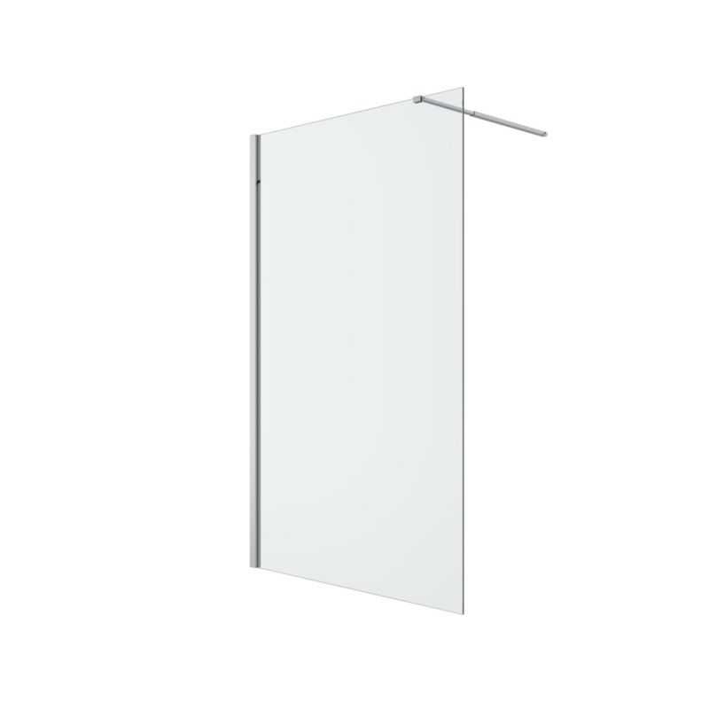 Walk-in Brusevæg 120 cm Chrom Gennemsigtig