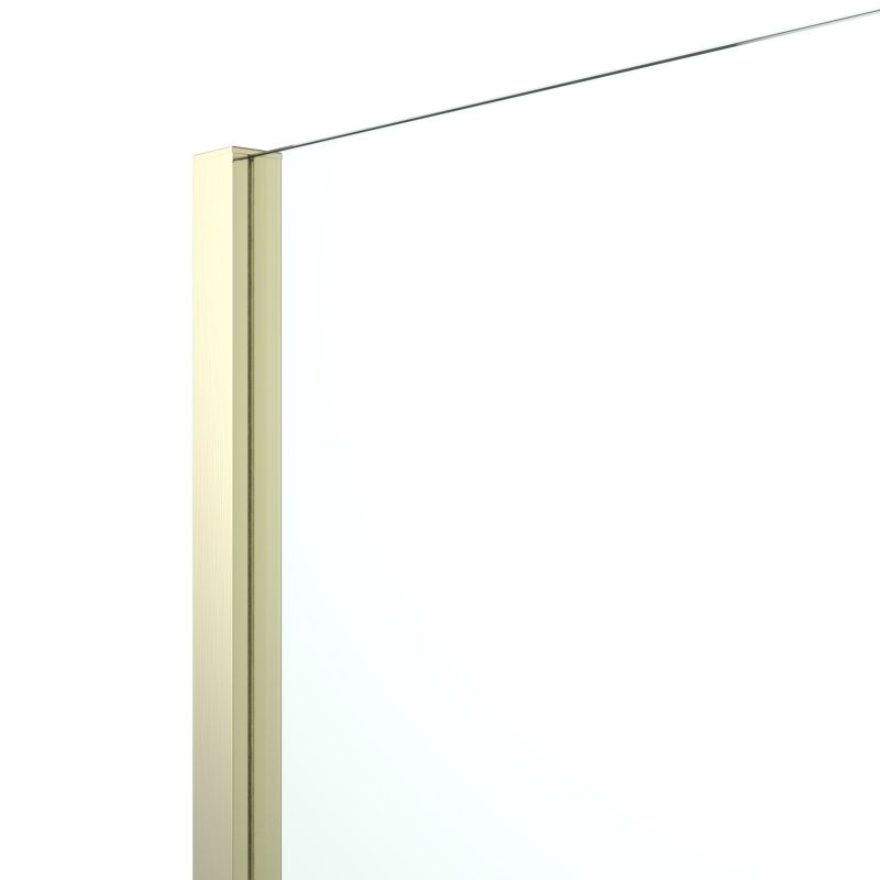 Walk-in Brusevæg 120 cm Guld Børstet / Transparent Glas