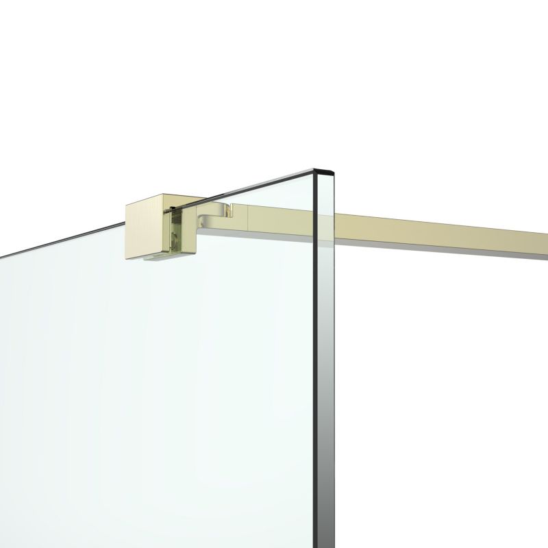 Walk-in Brusevæg 120 cm Guld Børstet / Transparent Glas
