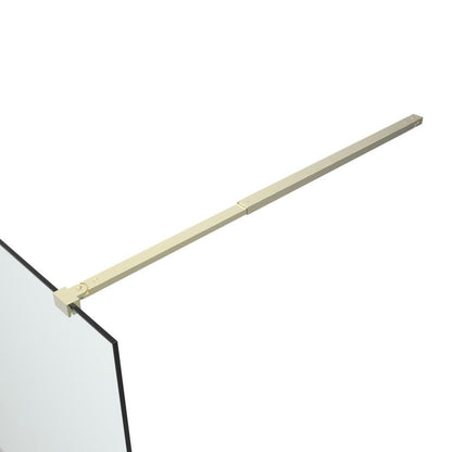 Walk-in Brusevæg 120 cm Guld Børstet / Transparent Glas