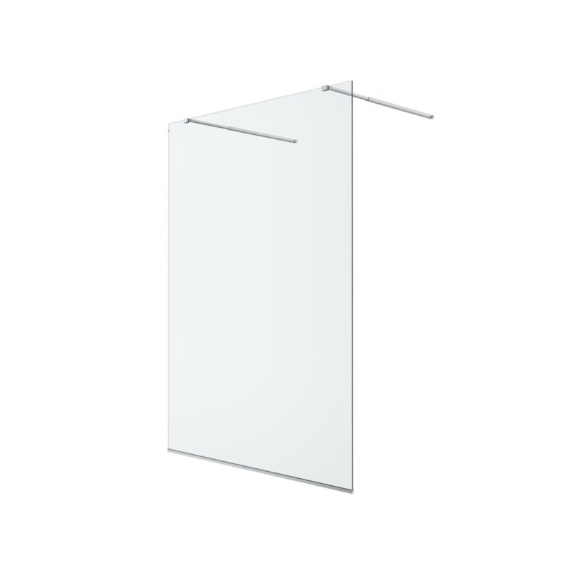 Walk-in Brusevæg i Hærdet Glas 140x195 cm Krom/Transparent | 5063022042132