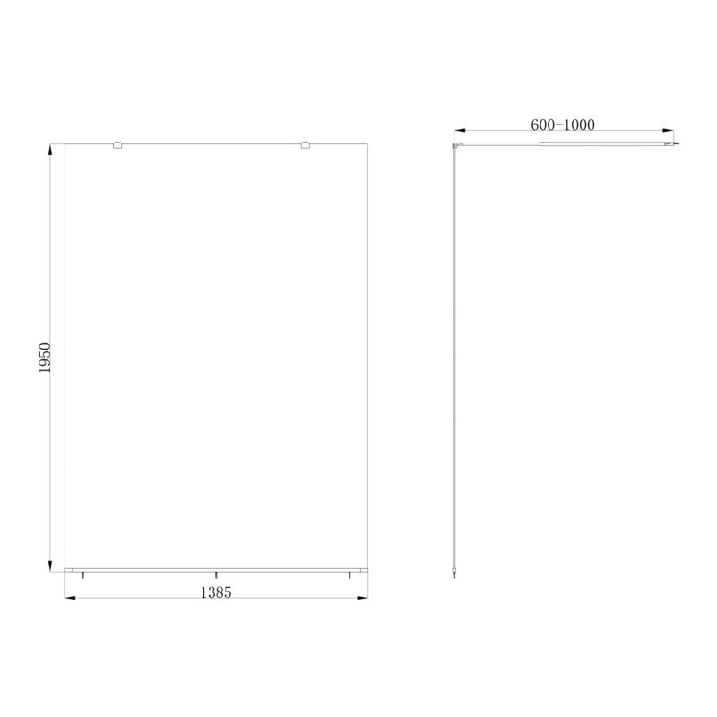 Walk-in Brusevæg i Hærdet Glas 140x195 cm Krom/Transparent | 5063022042132