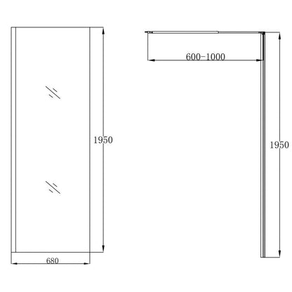 Walk-in Brusevæg Ledava 70 cm Krom/Transparent | 5063022041890
